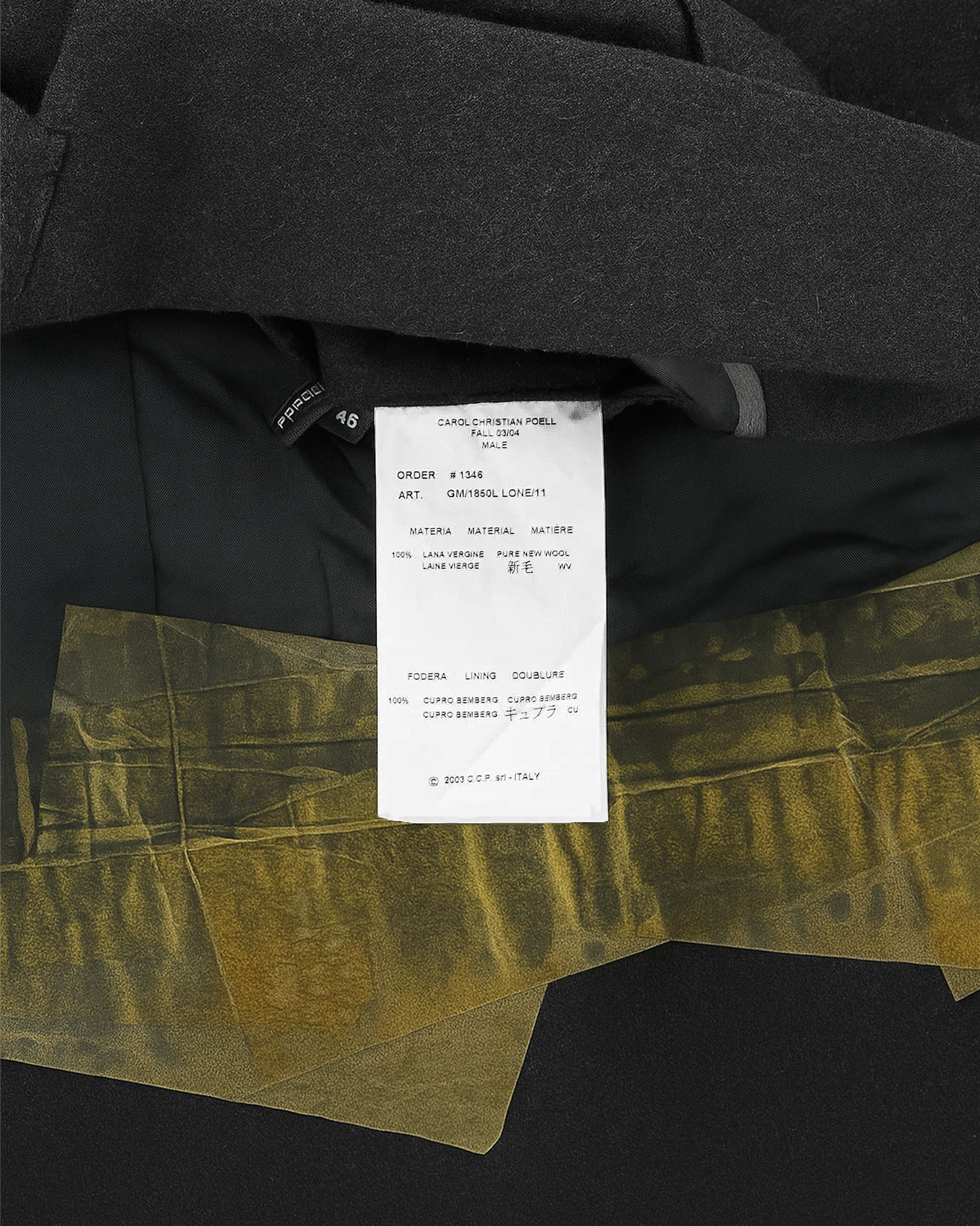 Carol Christian Poell Carol Christian Poell Tape Seam Coat - AW03 "Space" Size US S / EU 44-46 / 1 - 5 Thumbnail