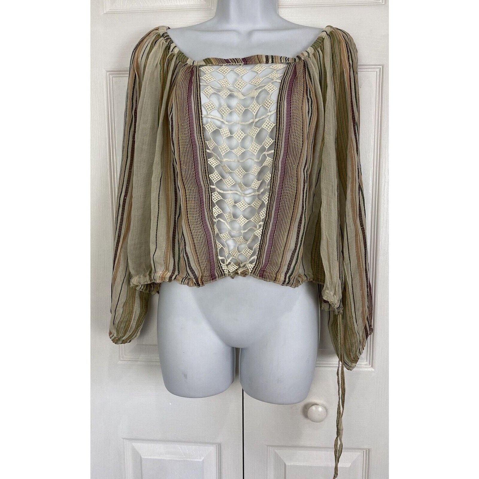 Free People Free People One Top S XS Tunic Boho Long Sleeve Top Sheer Size S / US 4 / IT 40 - 1 Thumbnail