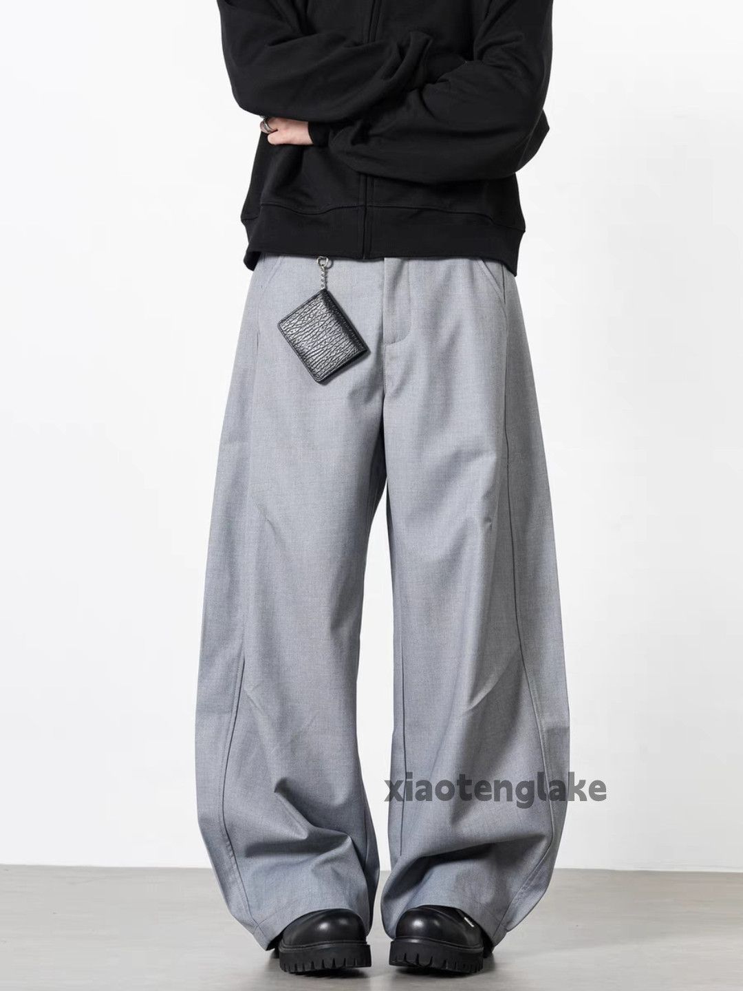 BAOVICTO Pleats Overlap Wide Pants Ⅱ M BAOVICTO 23SS Diamond Patterned Wide Leg Pants Anti-Wrinkle