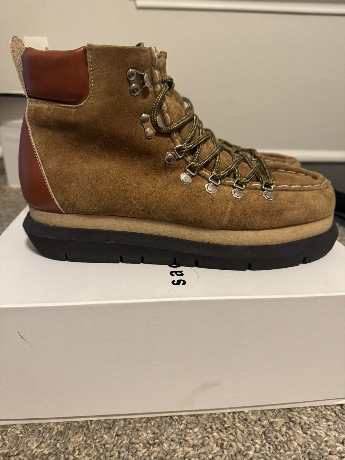 Sacai Sacai size 43 lace up leather boots Size US 10.5 / EU 43-44 - 1 Thumbnail