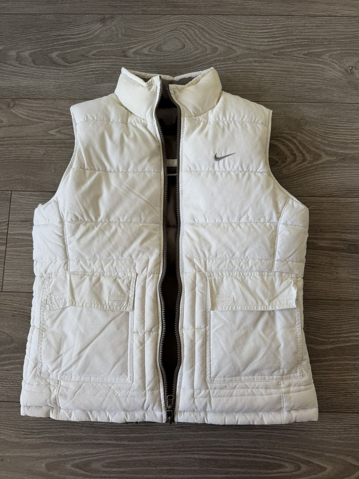 Vintage ‼️Vintage Knit Swoosh Logo Puffer Reversible Brown Vest‼️ Size M / US 6-8 / IT 42-44 - 11 Thumbnail