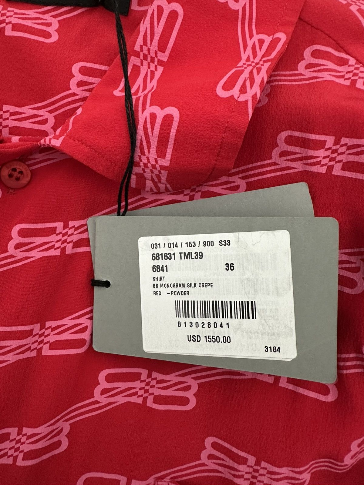 Balenciaga BALENCIAGA BB Monogram Minimal Shirt in Silk Crepe Size XS / US 0-2 / IT 36-38 - 11 Thumbnail