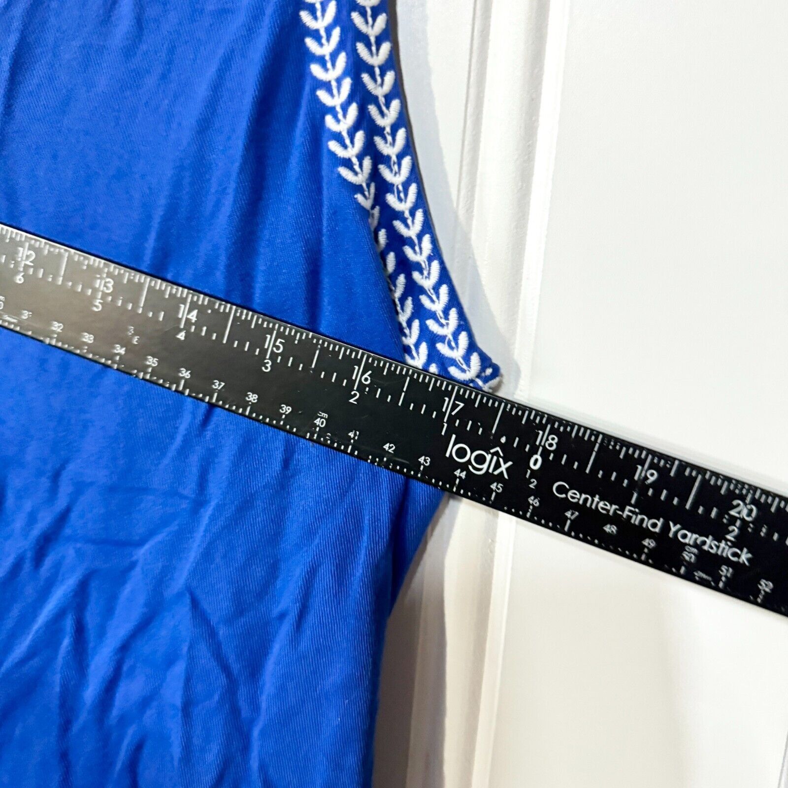 Other Lulus Dress Medium Sleeveless Mini Deep V Embroider TrimBlue Size M / US 6-8 / IT 42-44 - 4 Thumbnail