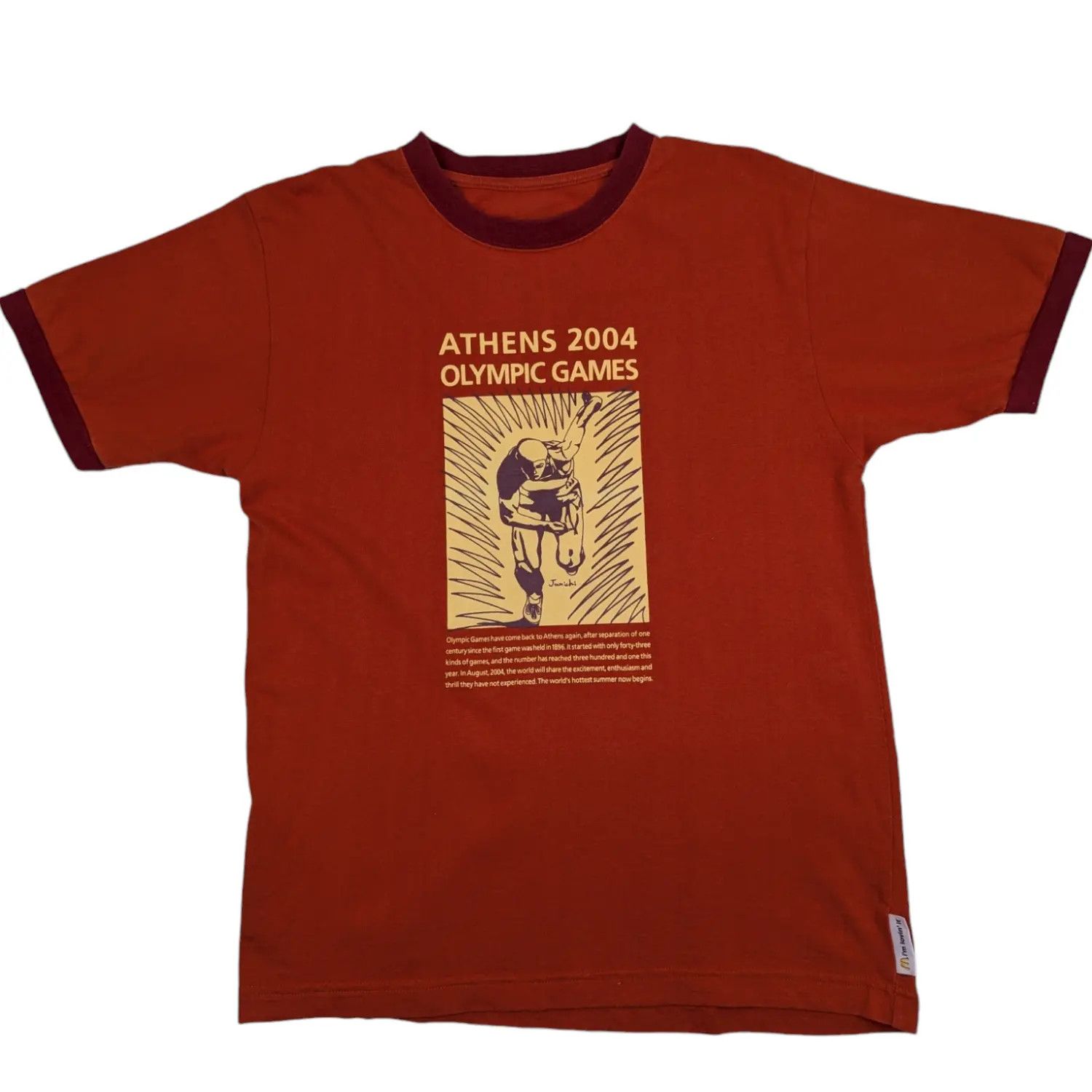 Japanese Brand ATHENS 2004 Olympics Games T-Shirt McDonalds Junichi Inoue Size US M / EU 48-50 / 2 - 2 Thumbnail