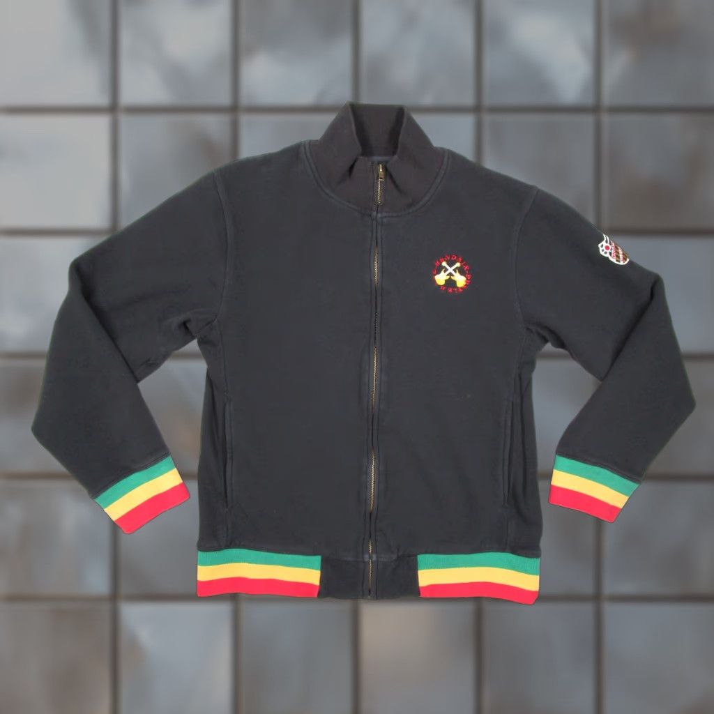 Vintage VINTAGE Ringspun All Stars Jacket Mens Medium Black Embroidered Hendrix Purple Haze Bomber Zip Front Short Coat Size US M / EU 48-50 / 2 - 1 Thumbnail