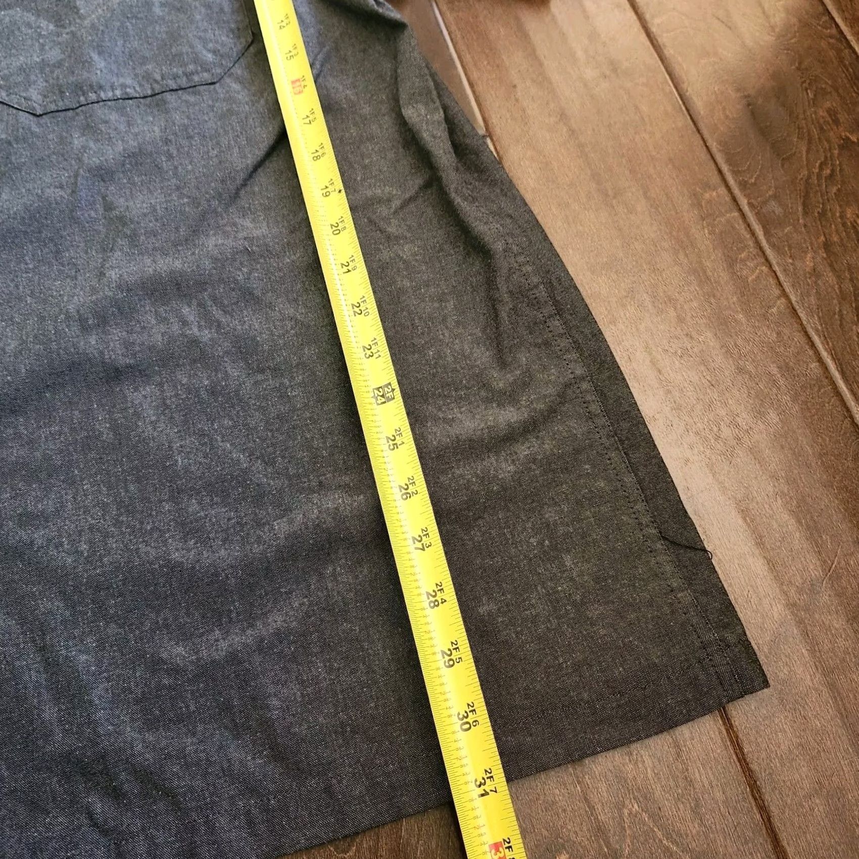 Vintage Yago Shirt Button-Up Pocket Short Sleeve Gray 2XL Mens Regular Classic Solid Polyester Cotton Size US XXL / EU 58 / 5 - 6 Thumbnail