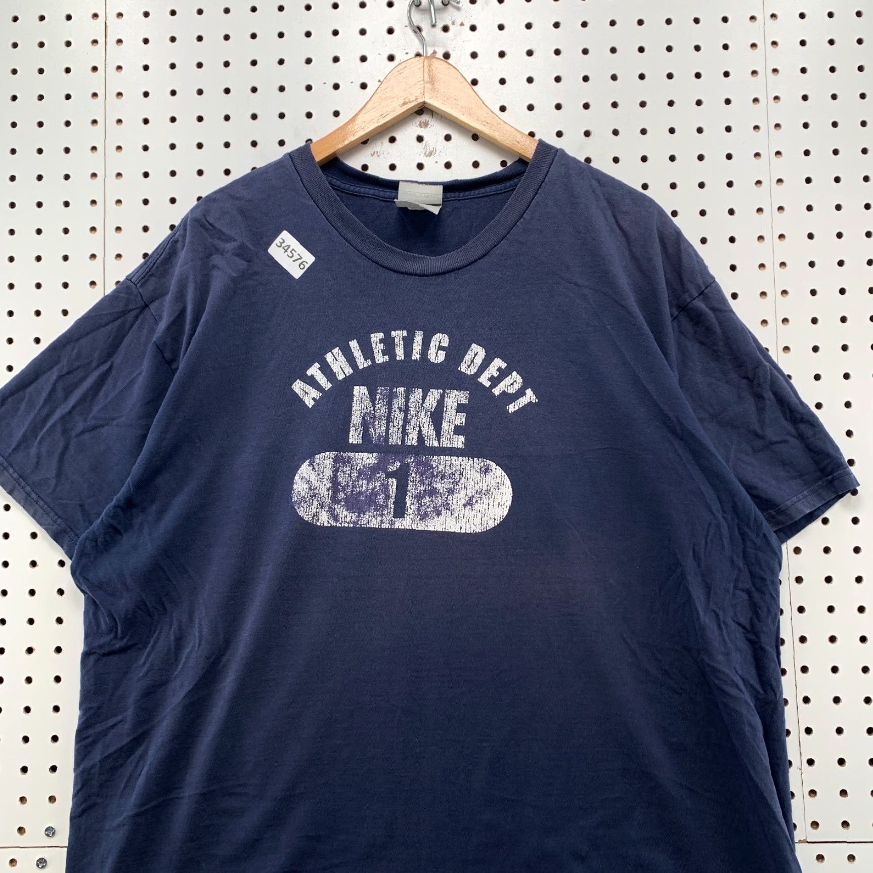 Nike VINTAGE Nike Athletic Dept Shirt Mens 2XL Blue Pill Logo Short Sleeve Crew Neck 26x29 Men Size US XXL / EU 58 / 5 - 5 Thumbnail