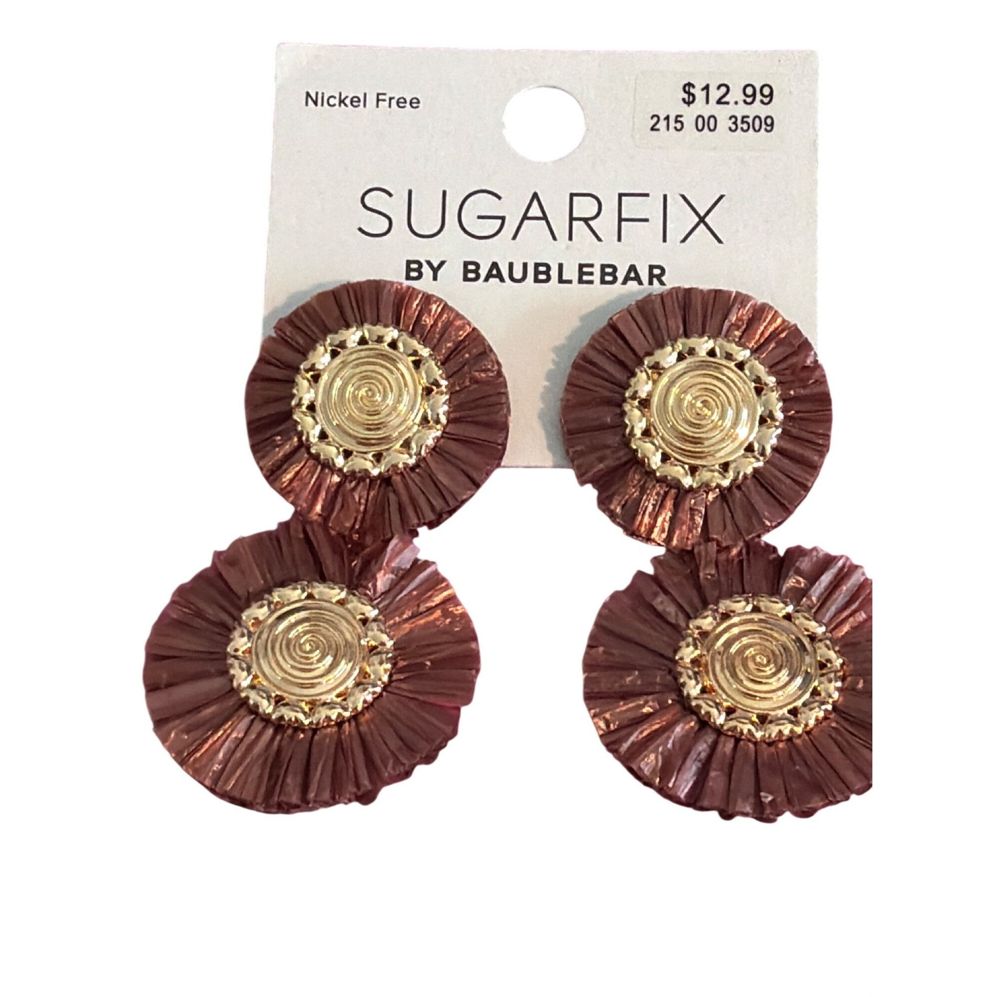 Other Sugarfix Baublebar Gold Tone Copper Raffia Statement Earring Size ONE SIZE - 1 Thumbnail