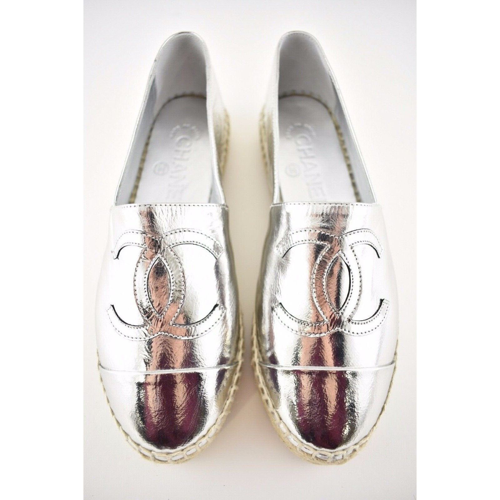 Chanel 19C Laminated Leather Doubl Sole Espadrille Ballet Flat 35 Size US 5 / IT 35 - 5 Thumbnail