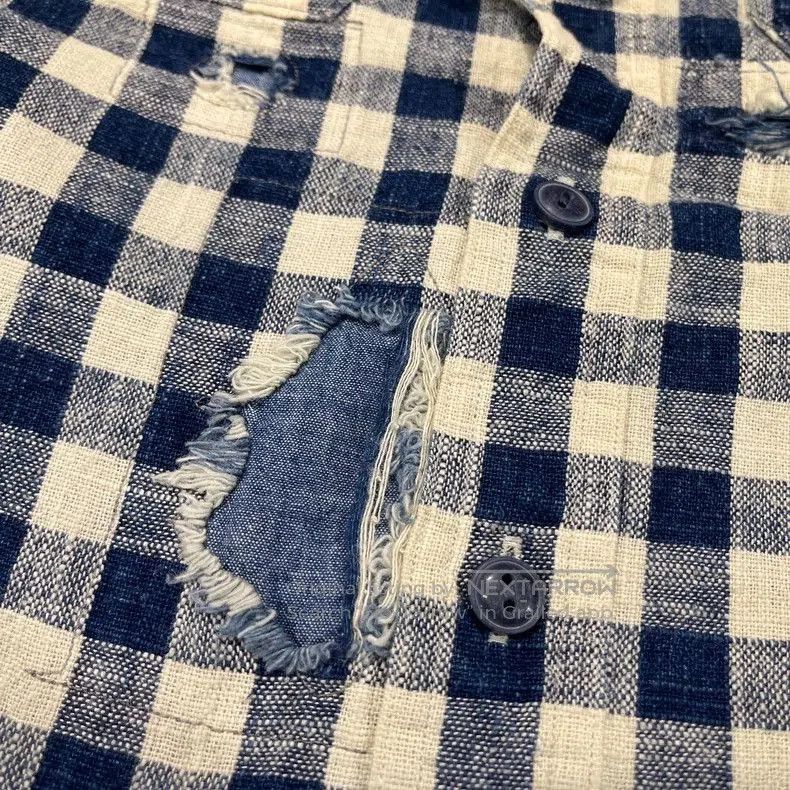RRL Ralph Lauren RRL Plaid Patch Distressed Flannel Shirt. Size US S / EU 44-46 / 1 - 6 Thumbnail