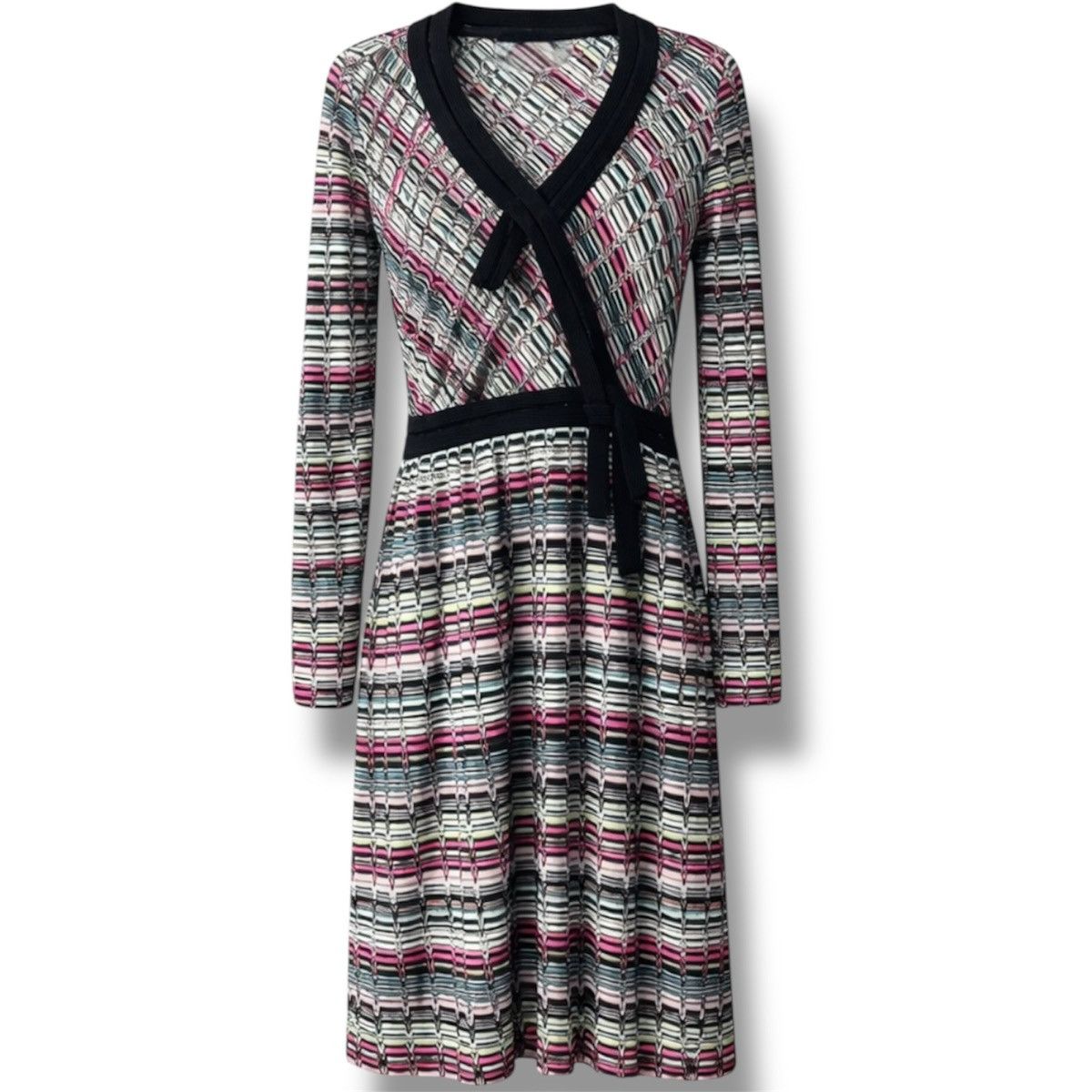 Missoni MISSONI WRAP KNIT ZIGZAG DRESS BLEND WOOL SLEEVE SIZE IT 42 Size M / US 6-8 / IT 42-44 - 1 Thumbnail
