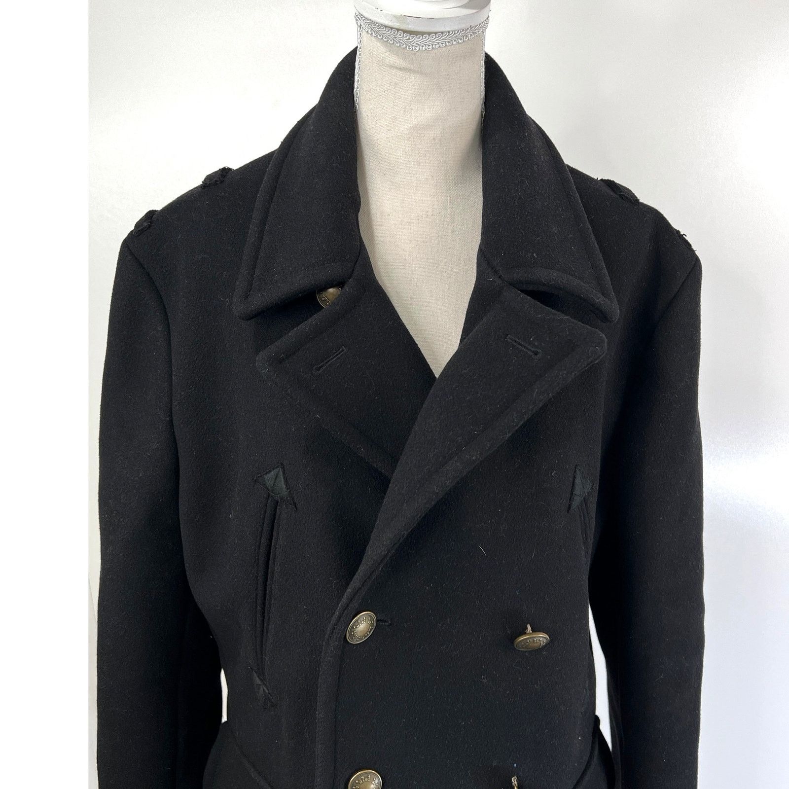 Marc by Marc Jacobs Marc by Marc Jacobs Wool Double Breasted Peacoat Black Size XL / US 12-14 / IT 48-50 - 6 Thumbnail