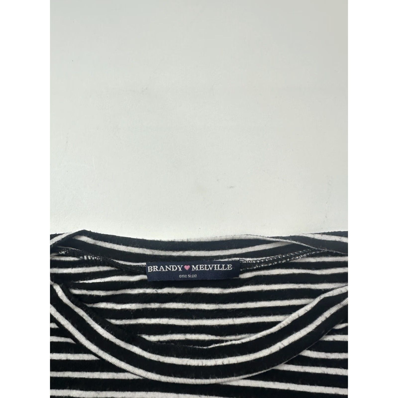 Brandy Melville Brandy Melville Shirt Womens One Size OS Black White Striped Pullover Italy Size ONE SIZE - 2 Thumbnail