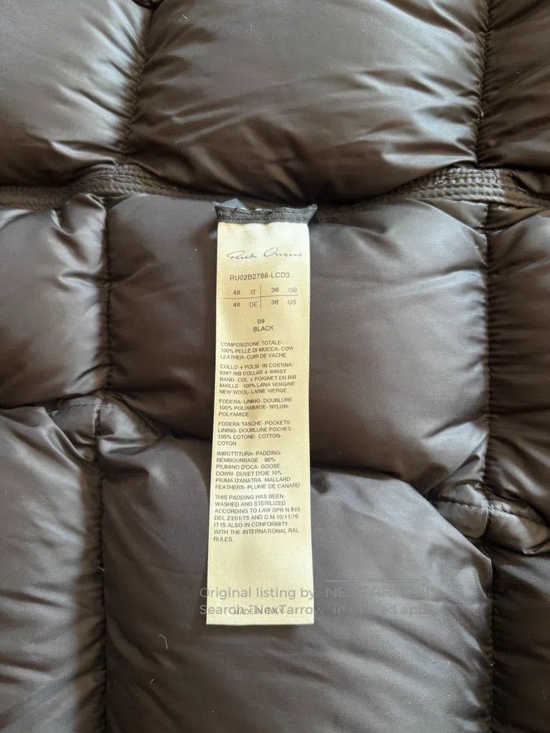 Rick Owens RICK OWENS Dark Leather Tasseled Down Jacket Size US M / EU 48-50 / 2 - 6 Thumbnail