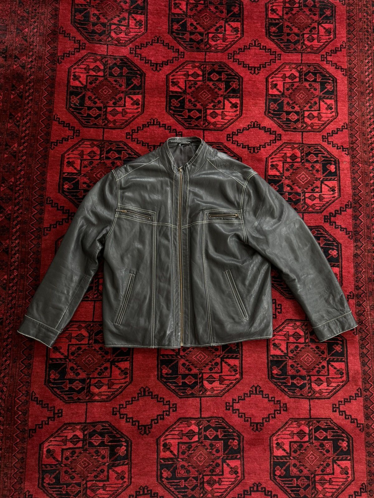 Other Vintage Outline Leather Jacket Size US XL / EU 56 / 4 - 1 Thumbnail