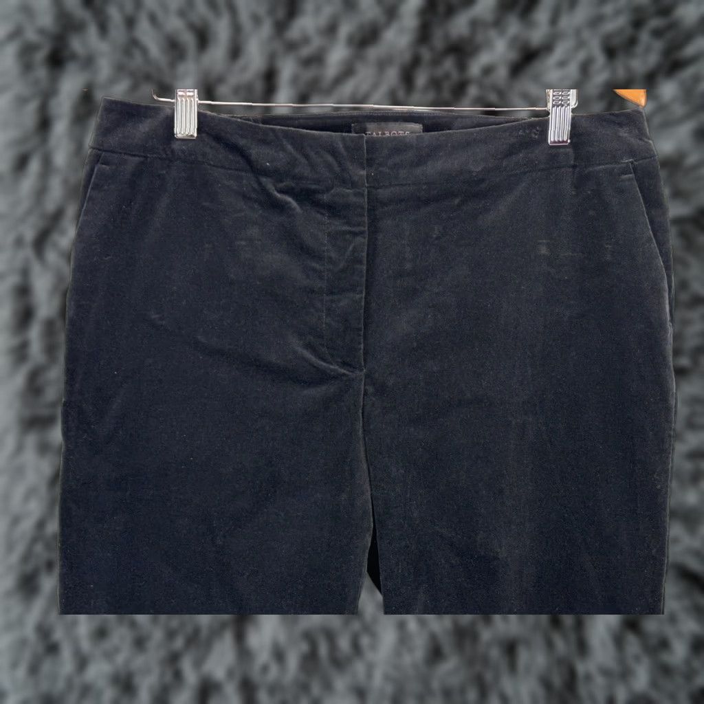 Talbots Talbots Hampshire Ankle Velvet Pants 14W Plus Black Elastic Sides Womens Pants Size 36" / US 14 / IT 50 - 1 Thumbnail