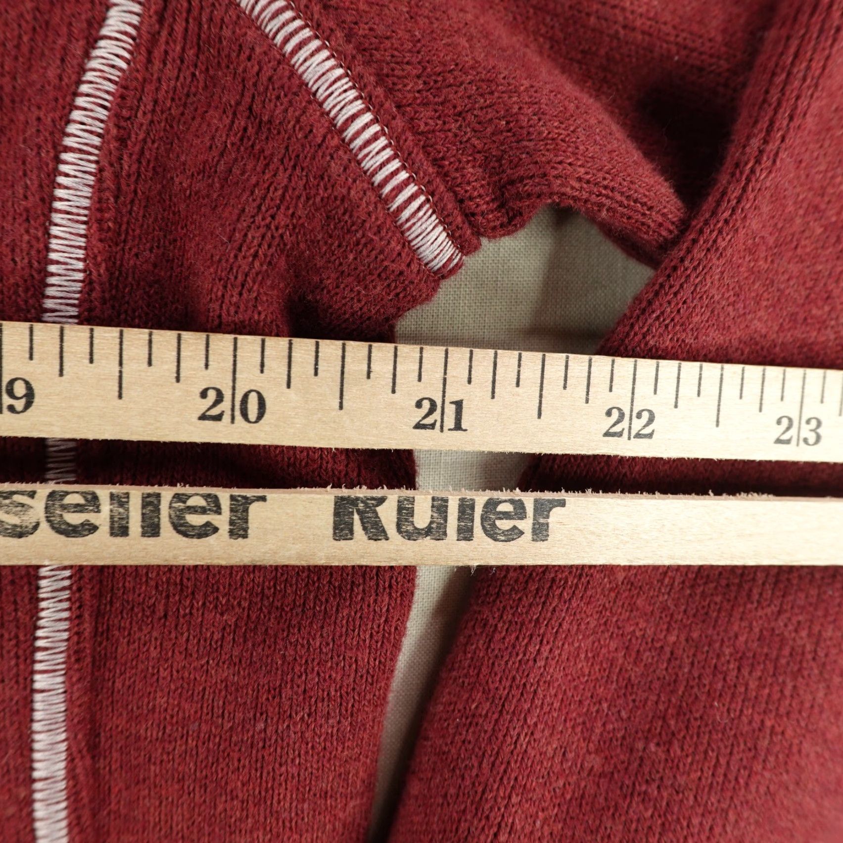 Vintage LL Bean Sweater Men Medium Red 1/4 Zip Pullover Ribbed Traditional Fit Raglan Shirt Mens Size US M / EU 48-50 / 2 - 6 Thumbnail