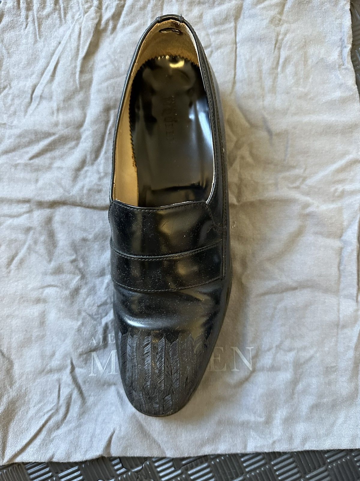 Alexander McQueen Black feather etched Alexander McQueen loafers Size US 9 / EU 42 - 3 Thumbnail