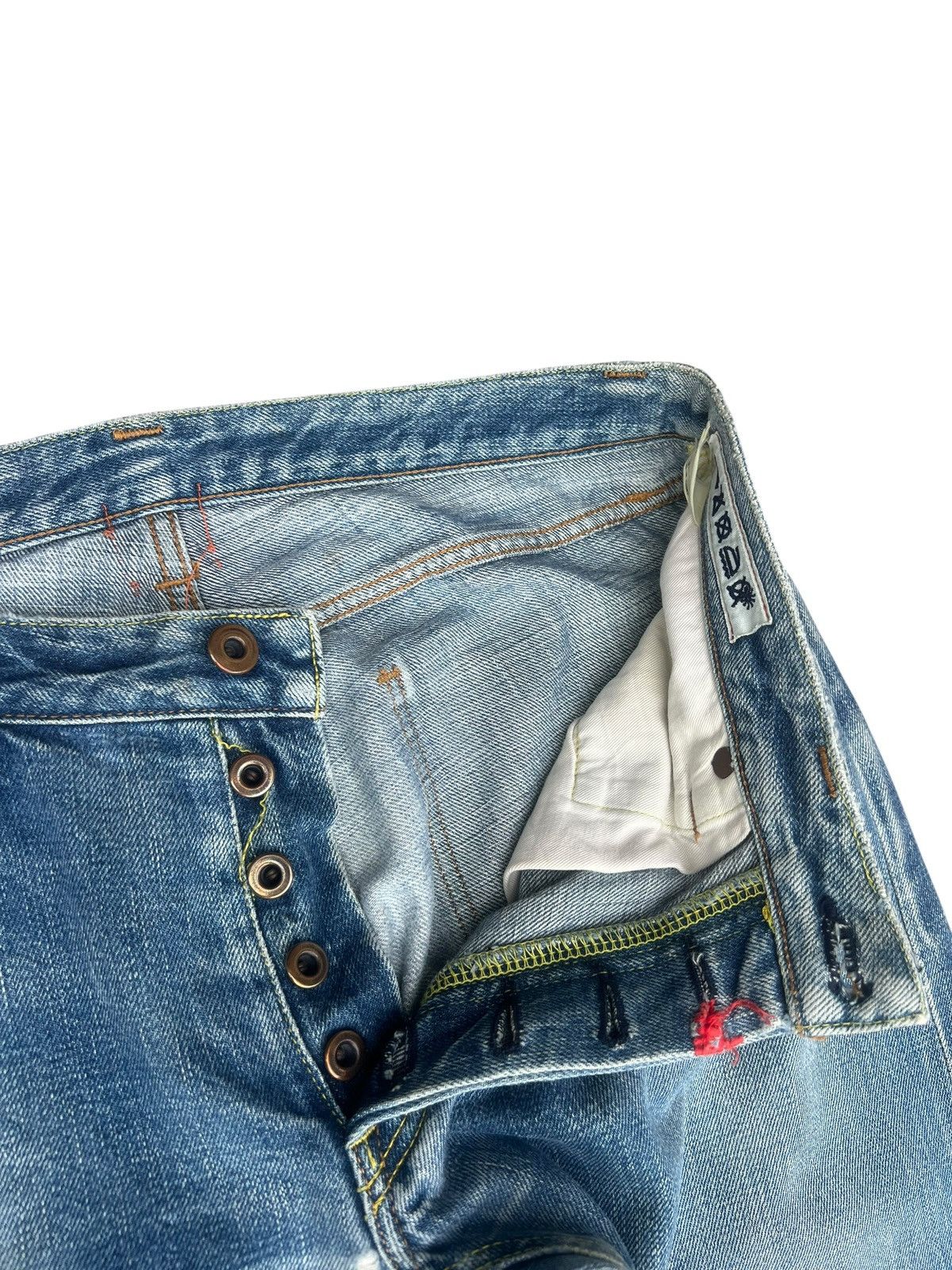 KATO Vintage Kato Japan Ripped Distressed Faded Denim Flare Jeans Size US 31 - 7 Thumbnail