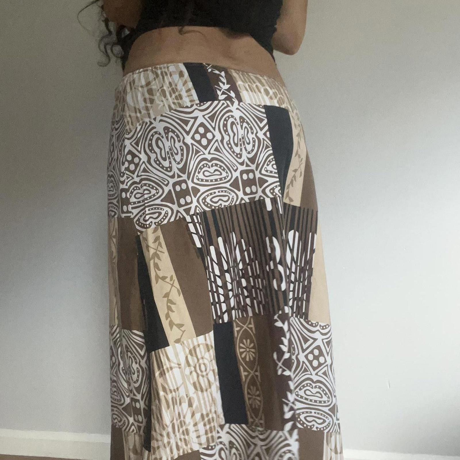 Other Brown and cream patchwork midi skirt Size 32" / US 10 / IT 46 - 4 Thumbnail