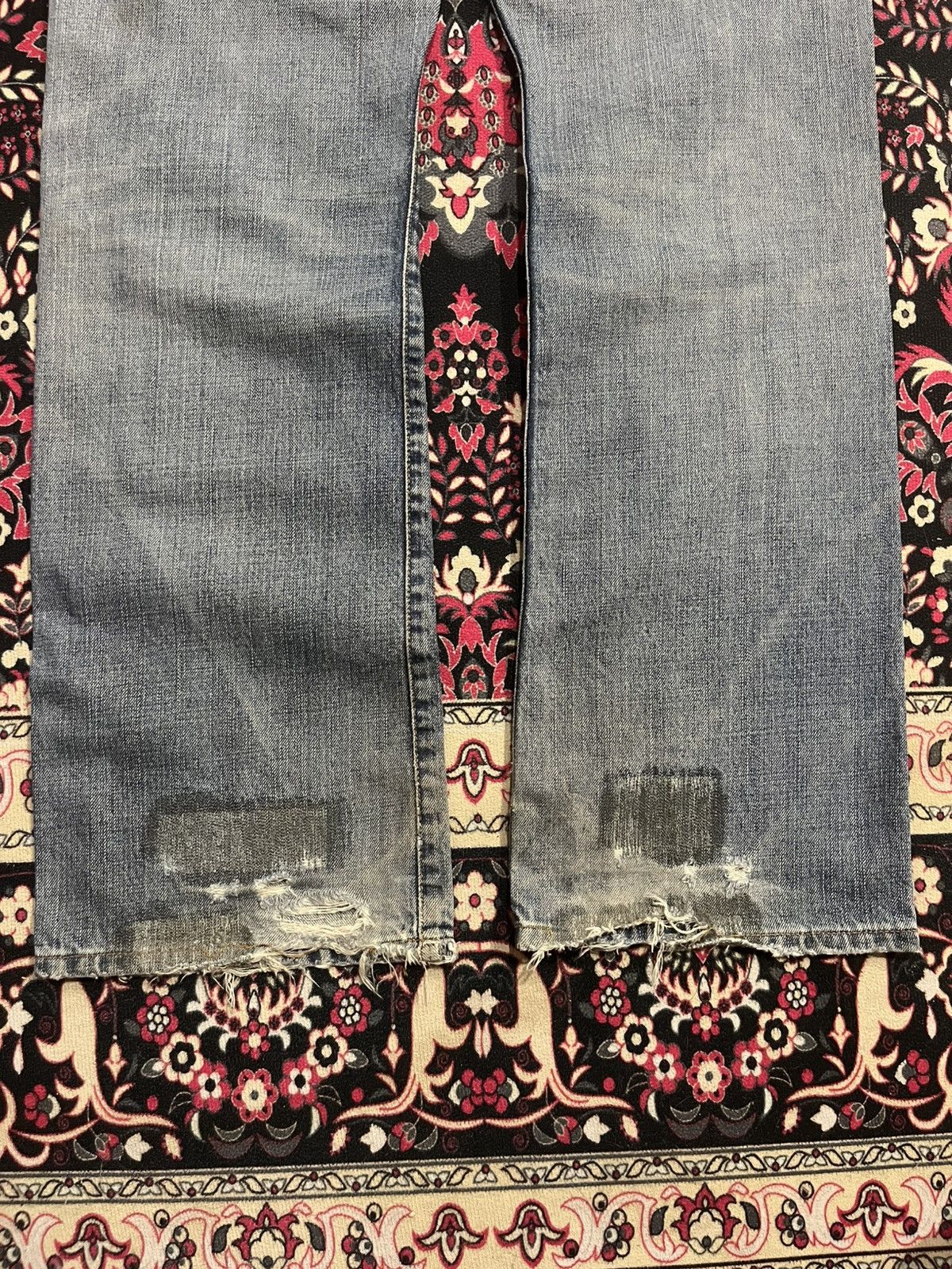 Le Grande Bleu (L.G.B.) ⚡️Distressed⚡️Zara Destroy Grunge Style Blue Washed Flare Jean Size US 34 / EU 50 - 13 Thumbnail