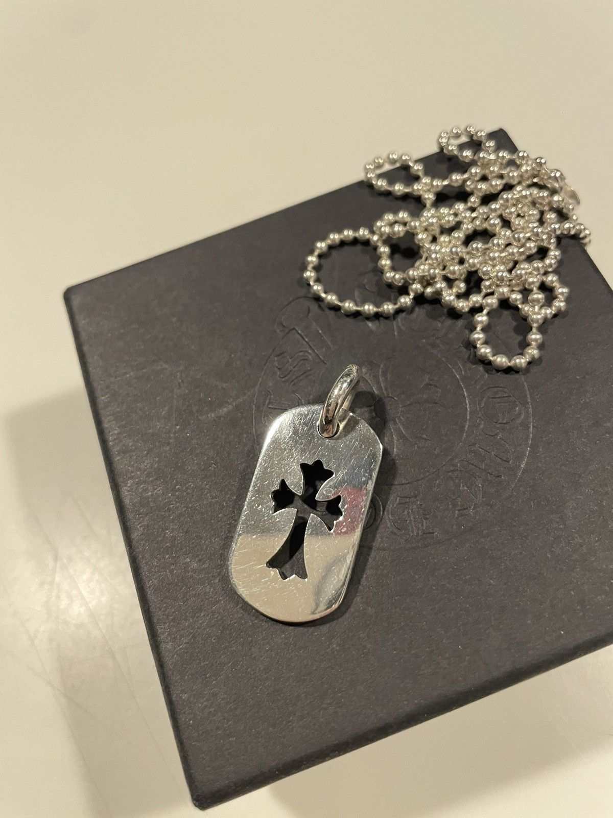 Pre-owned Chrome Hearts Cross Pendant In Silver