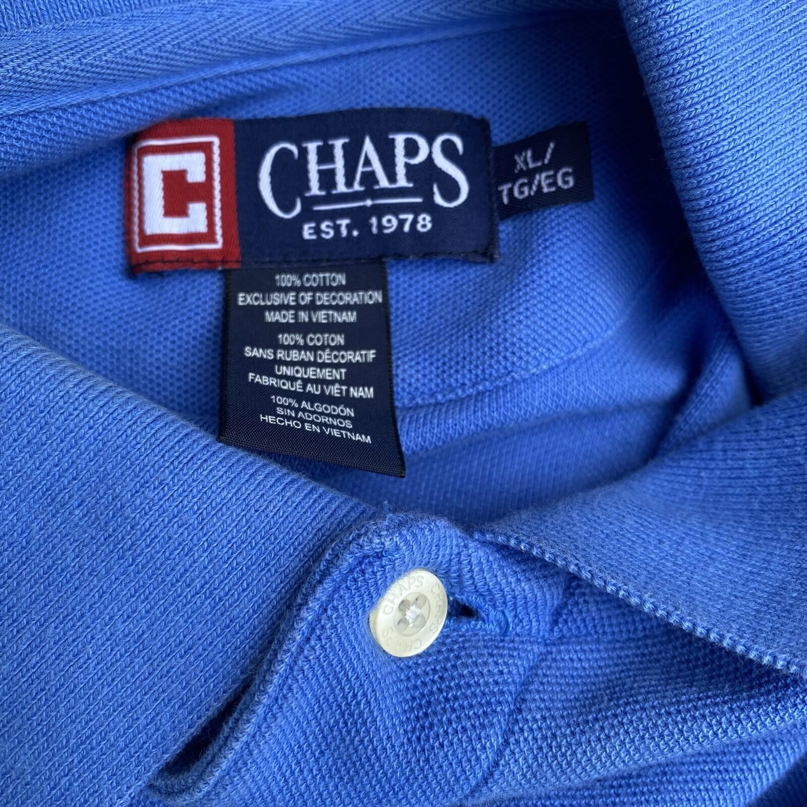 Chaps Chaps Polo Shirt Mens Size XL Blue Short Sleeve Crest Logo Size US XL / EU 56 / 4 - 4 Thumbnail