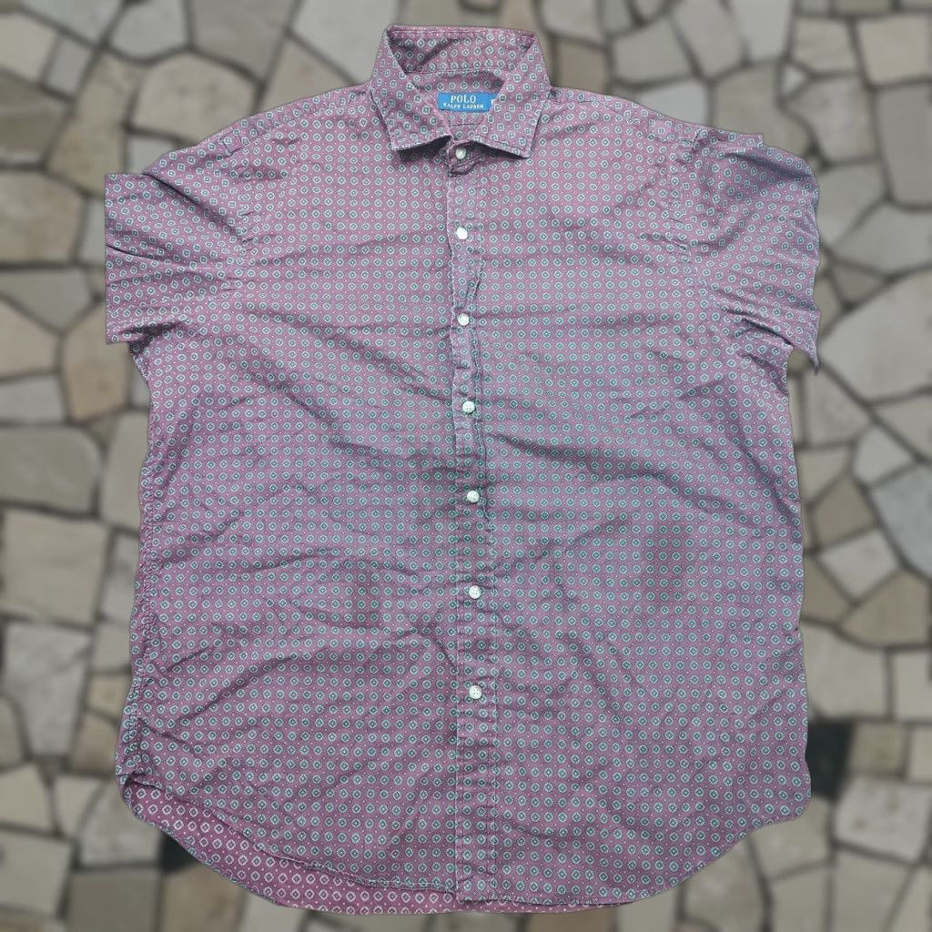 Ralph Lauren Ralph Lauren Polo Shirt Mens XL Red Geometric Button Down Pocket Size US XL / EU 56 / 4 - 1 Thumbnail