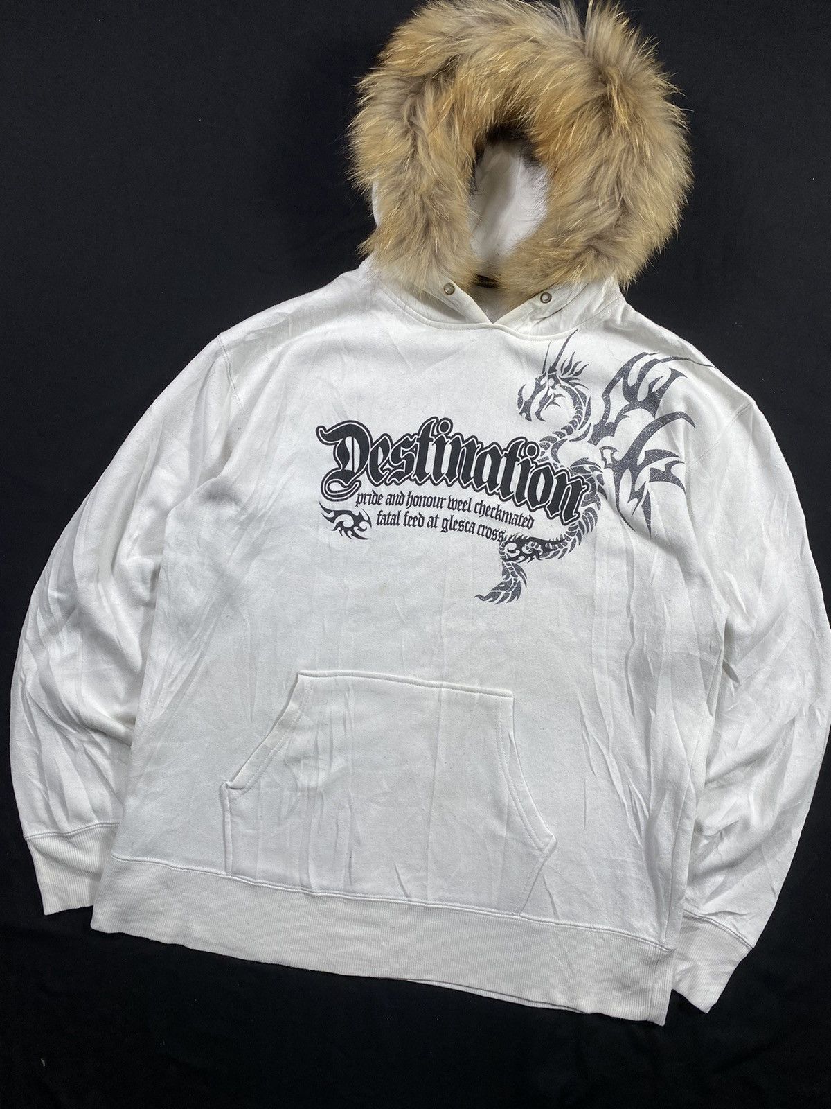 Le Grande Bleu (L.G.B.) Japenese Beaumere fur hoodie poem gothic punk style Size US L / EU 52-54 / 3 - 2 Thumbnail
