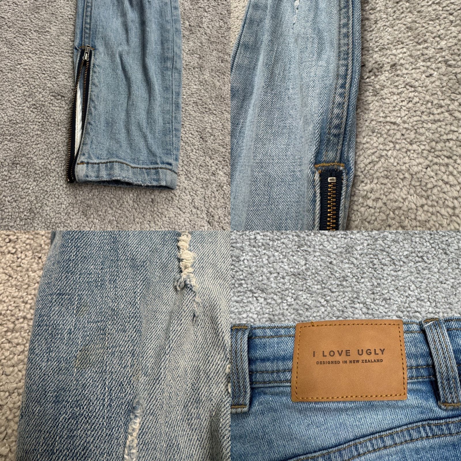I Love Ugly I Love Ugly Jeans Pant Regular Rise Fixed Waist Tapered Slim Denim Size US 31 - 8 Thumbnail