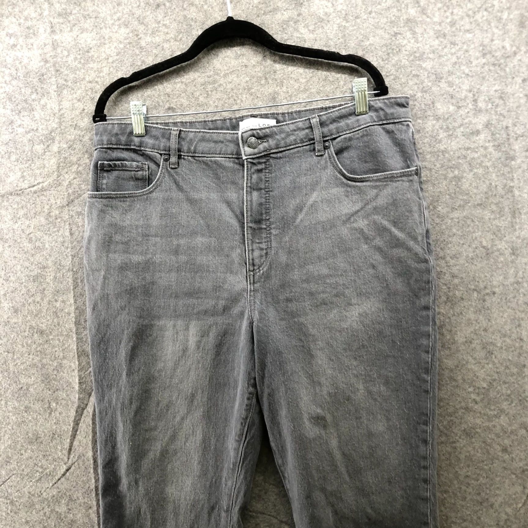Loft LOFT Jeans Women 14 Gray Cropped High Rise Stretch Raw Hem 5-Pocket Womens Size 36" / US 14 / IT 50 - 3 Thumbnail