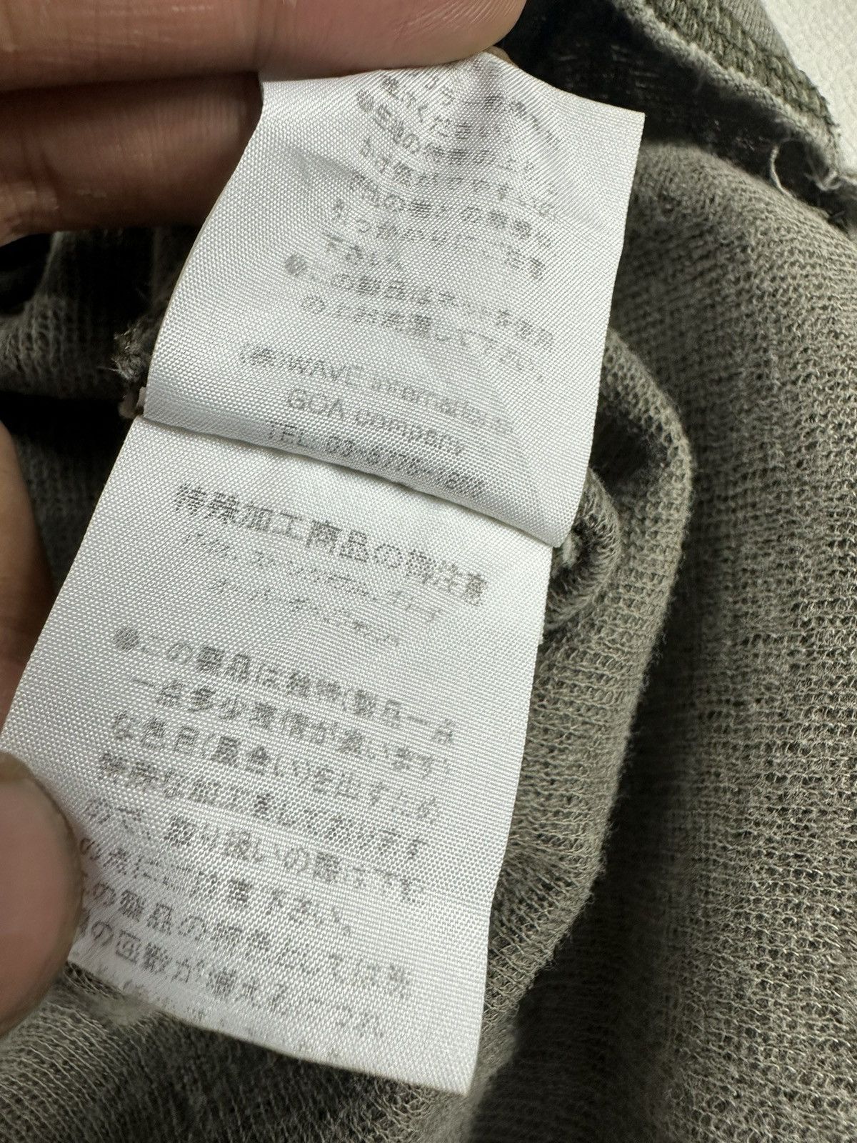 Japanese Brand GOA Faded Olive Asymmetric V neck Tshirt Size US S / EU 44-46 / 1 - 12 Thumbnail
