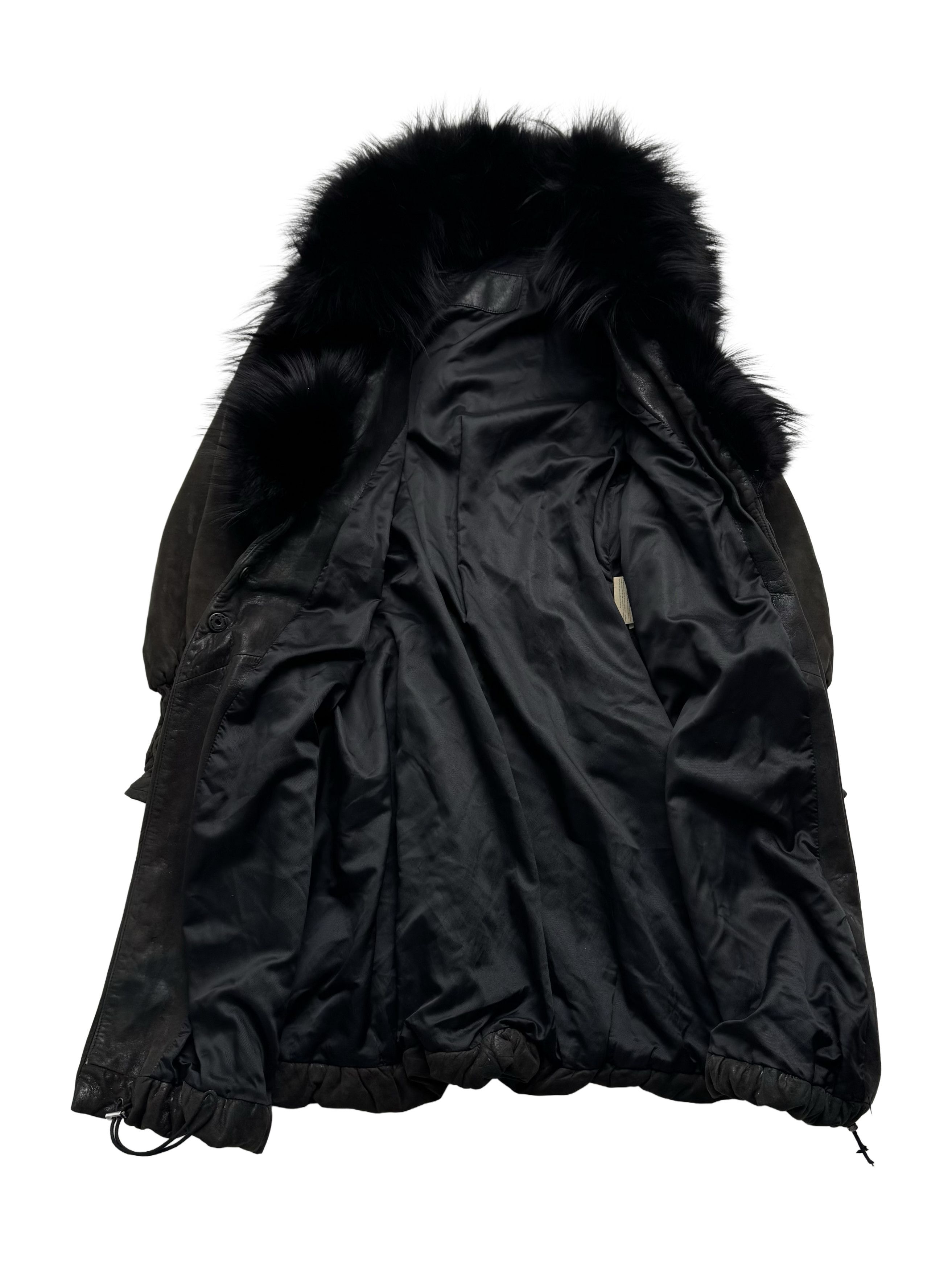 Vintage Vintage Leather Coat Real Fur Collar Long Winter Dress Coat Size XS / US 0-2 / IT 36-38 - 10 Thumbnail