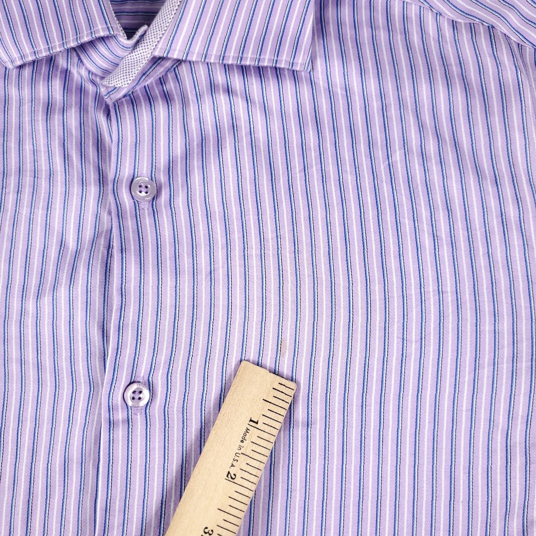 BUGATCHI Bugatchi Uomo Shirt Men's Medium Purple Striped Button-Up Long Sleeve Casual Workwear Size US M / EU 48-50 / 2 - 3 Thumbnail