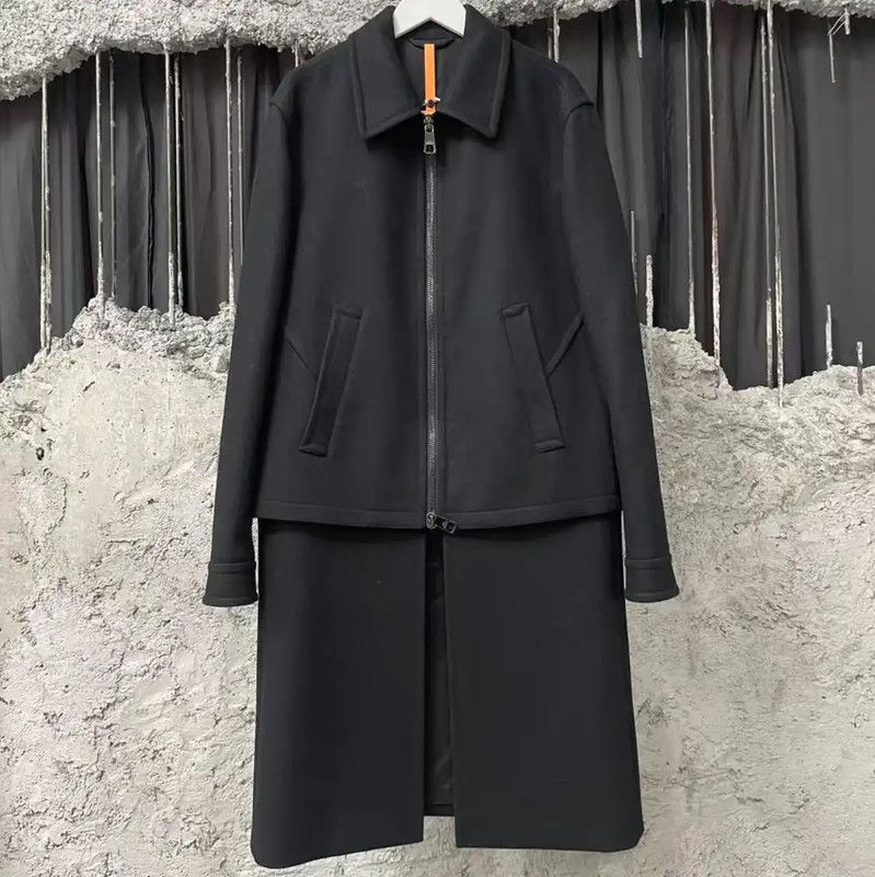 Neil Barrett NeIL BarreTT Black Wool Men's Long Coat 0089 Size US M / EU 48-50 / 2 - 1 Thumbnail