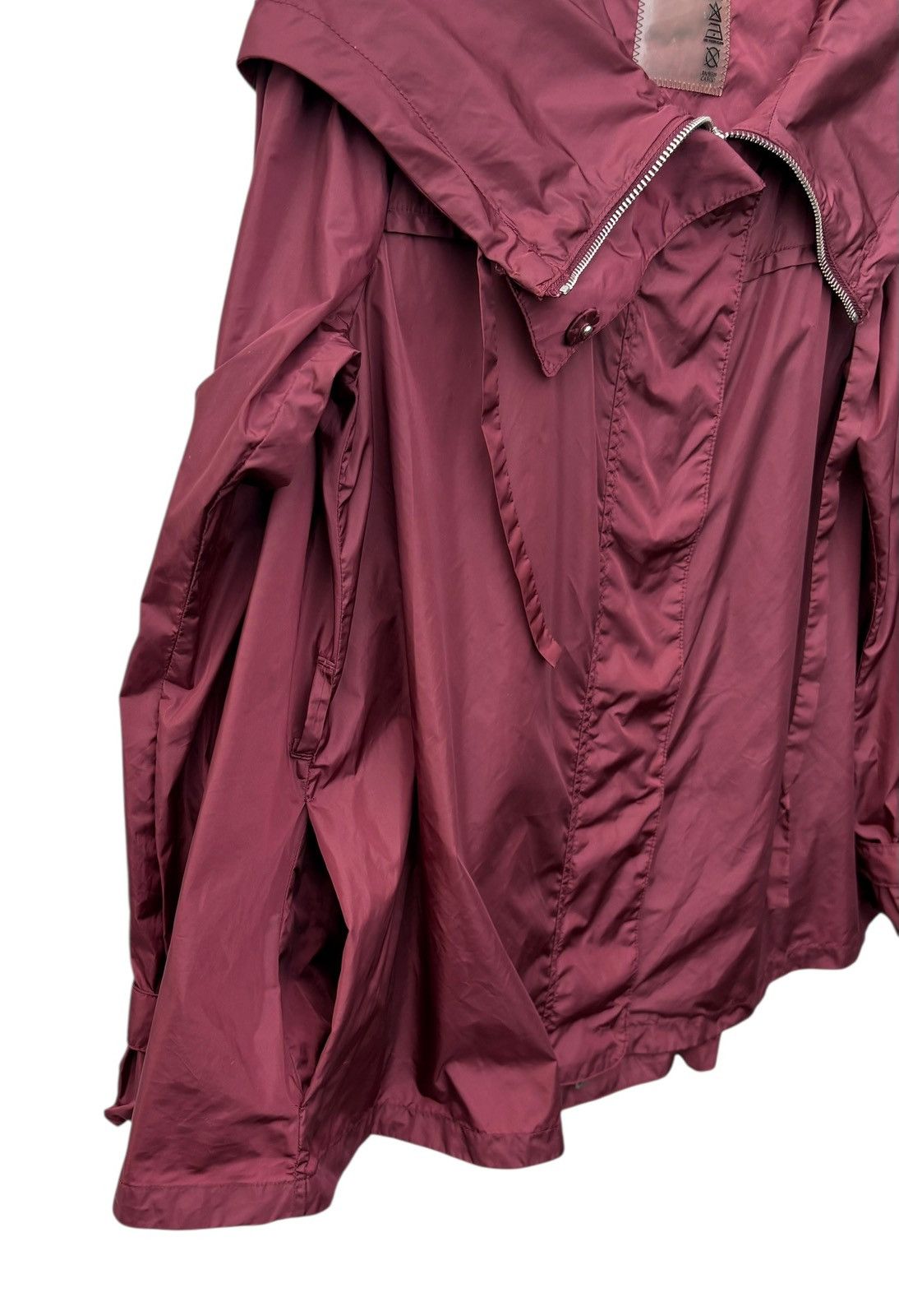 Prada Prada Burgundy Nylon Hoodie Jacket Size S / US 4 / IT 40 - 3 Thumbnail