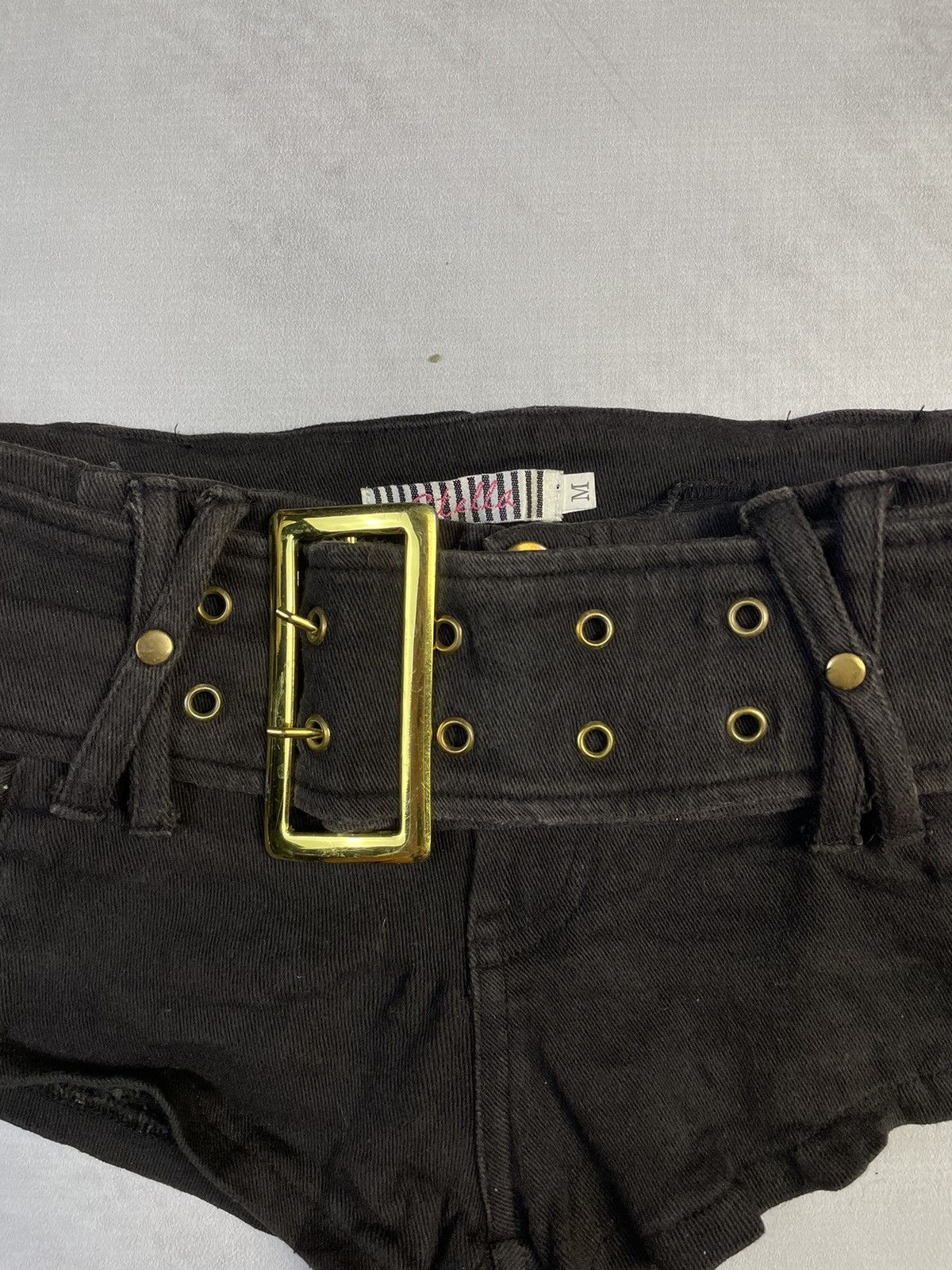 Japanese Brand Y2k Stella D.i.a Style Gold Chain Belted Gyaru Micro Shorts Size 25" / US 0 / IT 36 - 3 Thumbnail