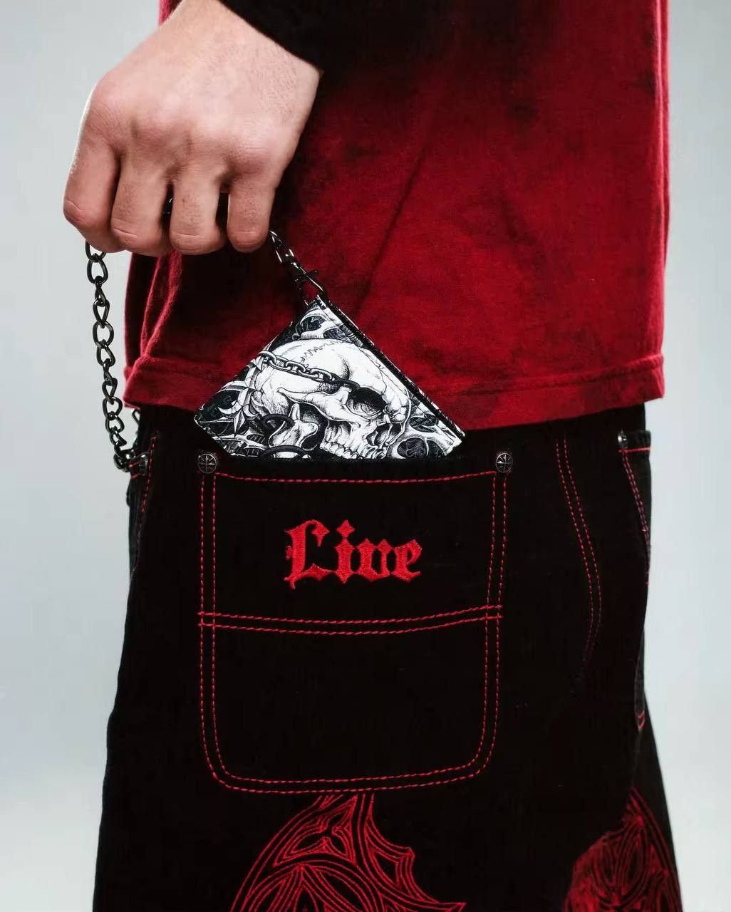 Japanese Brand × Vintage gothic retro printed jeans Size US 35 - 2 Thumbnail