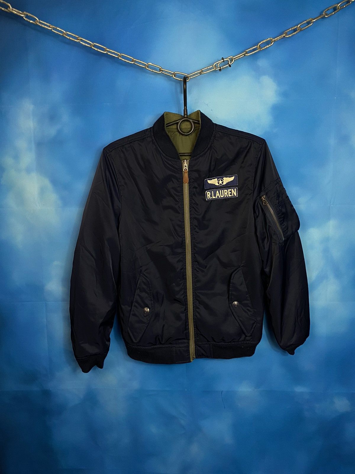 Polo Ralph Lauren × Ralph Lauren × Vintage 🔥 RALPH LAUREN TWO WAY BOMBER JACKET ( 14-16 years ) Size US XS / EU 42 / 0 - 1 Thumbnail