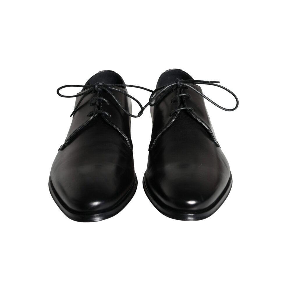 Dolce & Gabbana Dolce & Gabbana Black Calfskin Leather Derby Men Dress Shoes Size US 10 / EU 43 - 2 Thumbnail
