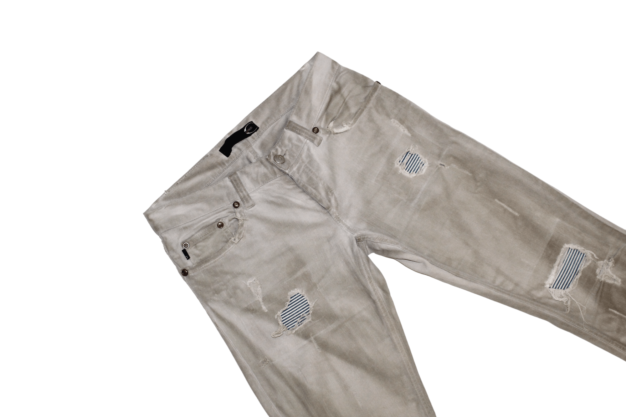 Just Cavalli Just Cavalli Rips Repair Distressed Coated Denim Slim Pants Size US 30 / EU 46 - 6 Thumbnail