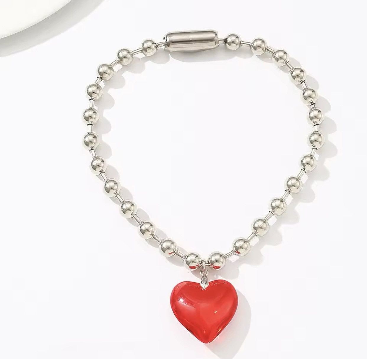 Jewelry Big Red Heart Chain Goth Punk Jewelry Pop Electro Necklace Size ONE SIZE - 2 Thumbnail