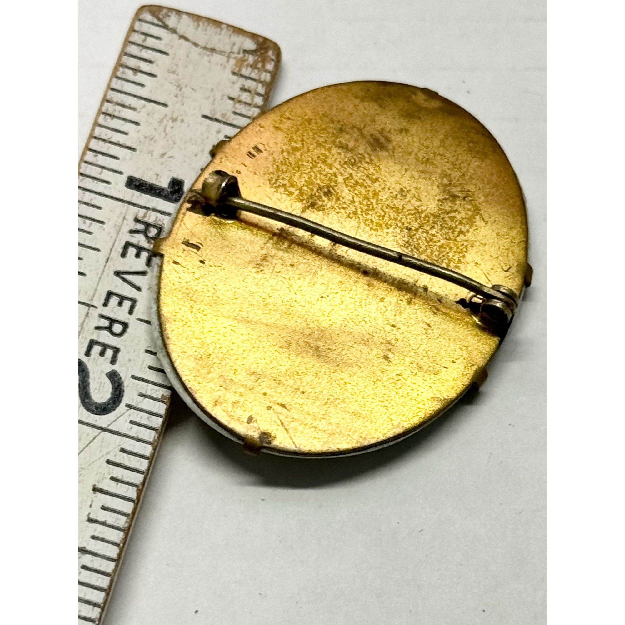 Vintage Estate porcelain flower brooch pin Size ONE SIZE - 7 Thumbnail