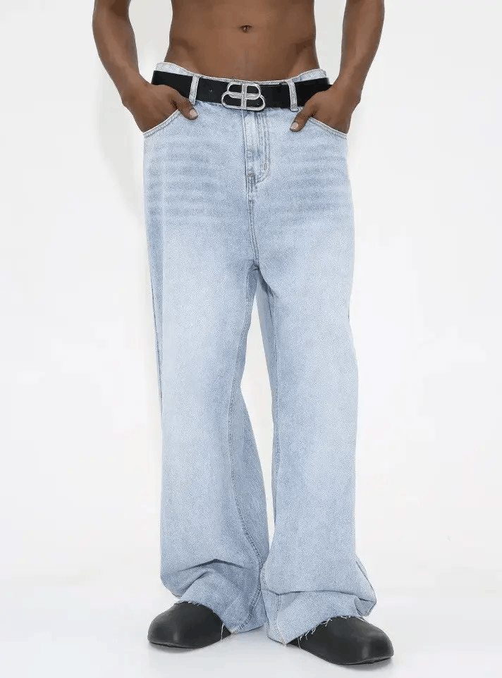 Jean × Vintage Washed distressed loose baggy jeans y2k Size US 32 / EU 48 - 3 Thumbnail