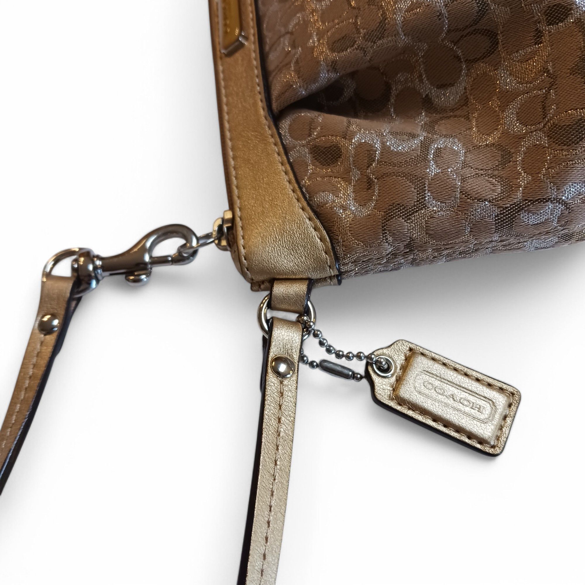 Coach Coach Monogram Wristlet Beige Jacquard with Gold & Silve Size ONE SIZE - 5 Thumbnail