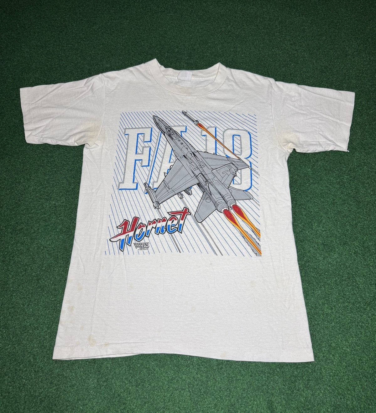 Vintage Vintage 80s FA 18 Hornet Military Fighter Jet Med T Shirt Size US M / EU 48-50 / 2 - 1 Thumbnail
