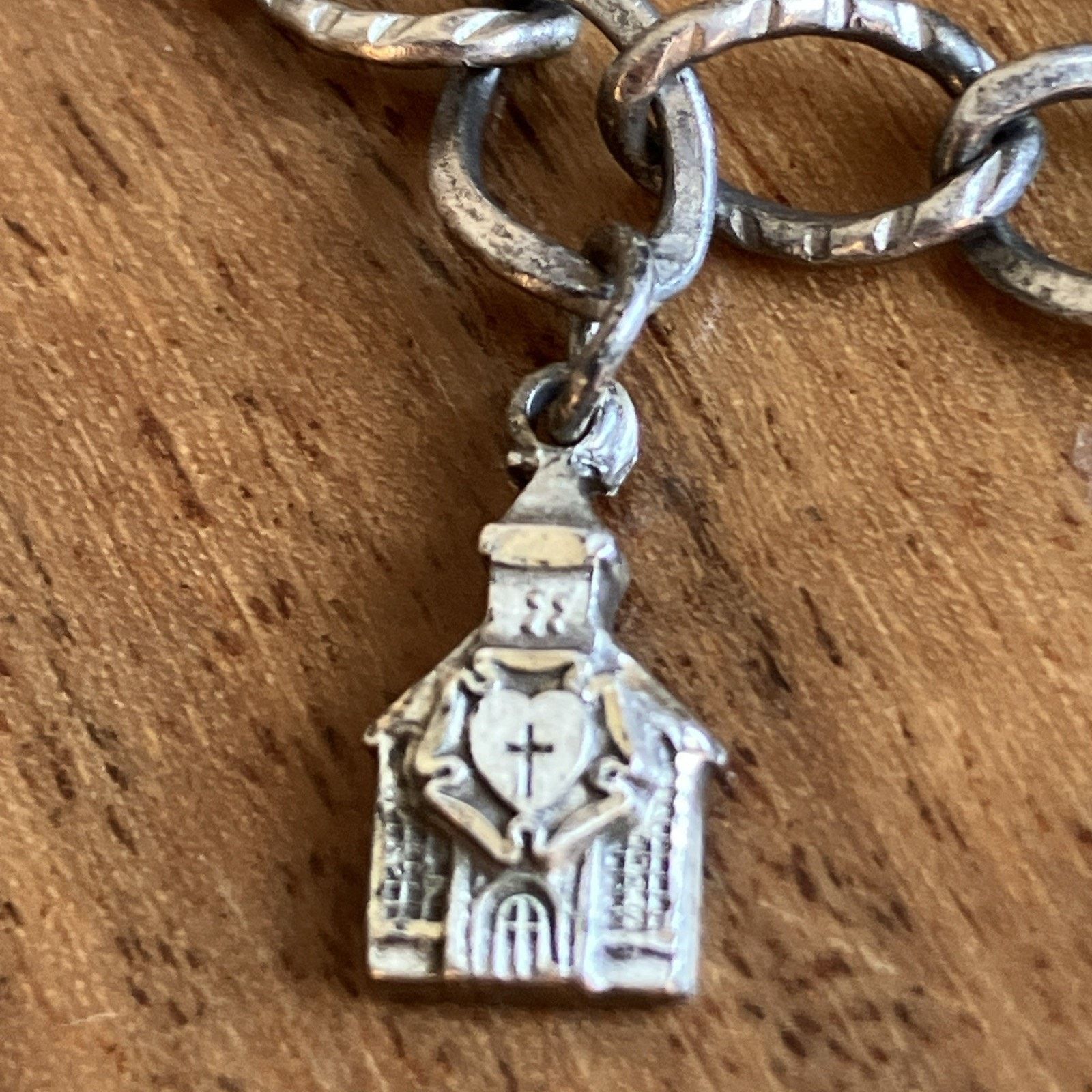 Other Vtg Sterling Silver Religious Charm Bracelet 1940s Music Size ONE SIZE - 6 Thumbnail
