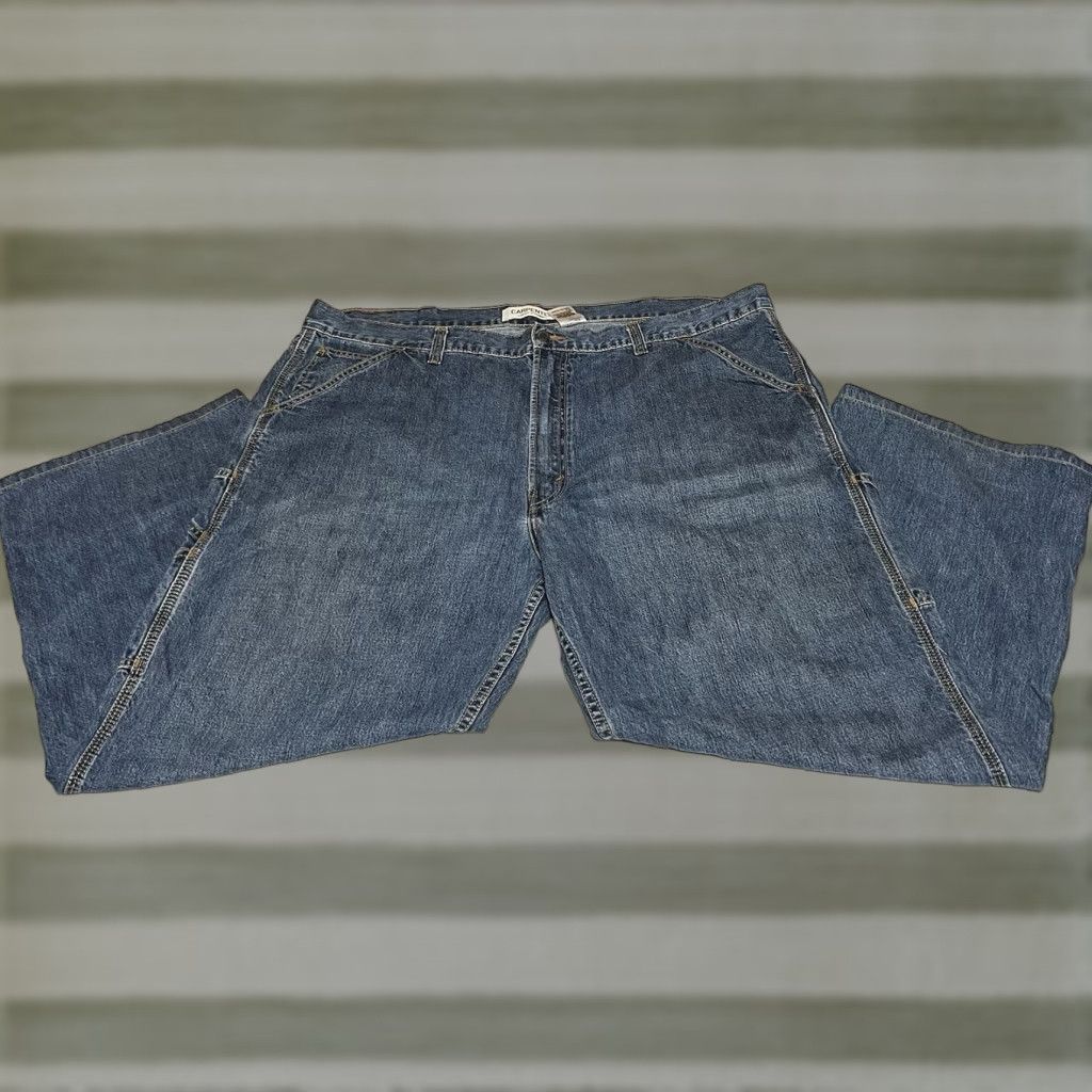VINTAGE Levi’s Jeans Carpenter Straight 46x29 Men Regular 46 Blue Denim Y2K Grunge Workwear Hip Hop Mens