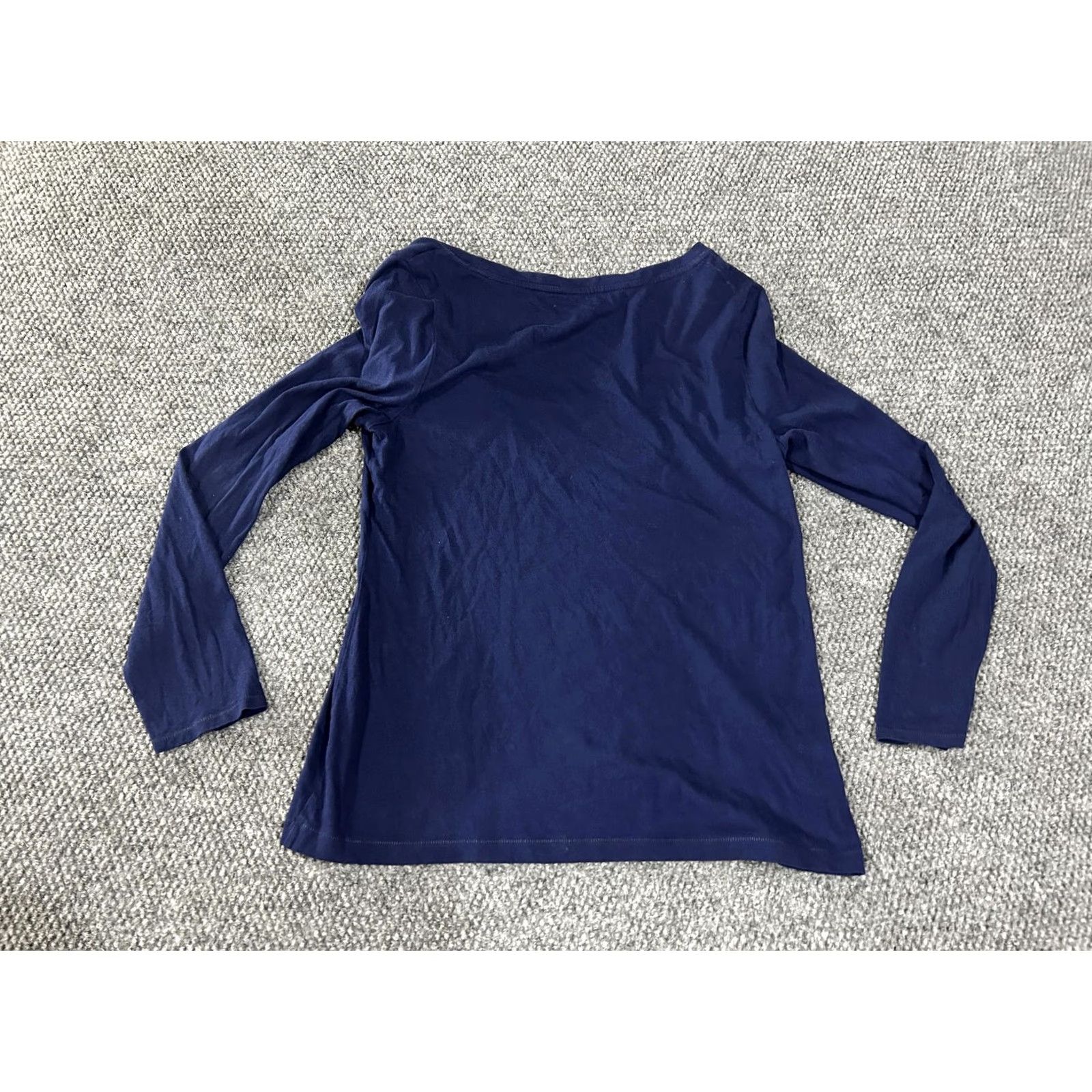 Loft Loft Ann Taylor Shirt Womens L Blue Long Sleeve Ruffle Shoulder Top Size L / US 10 / IT 46 - 5 Thumbnail