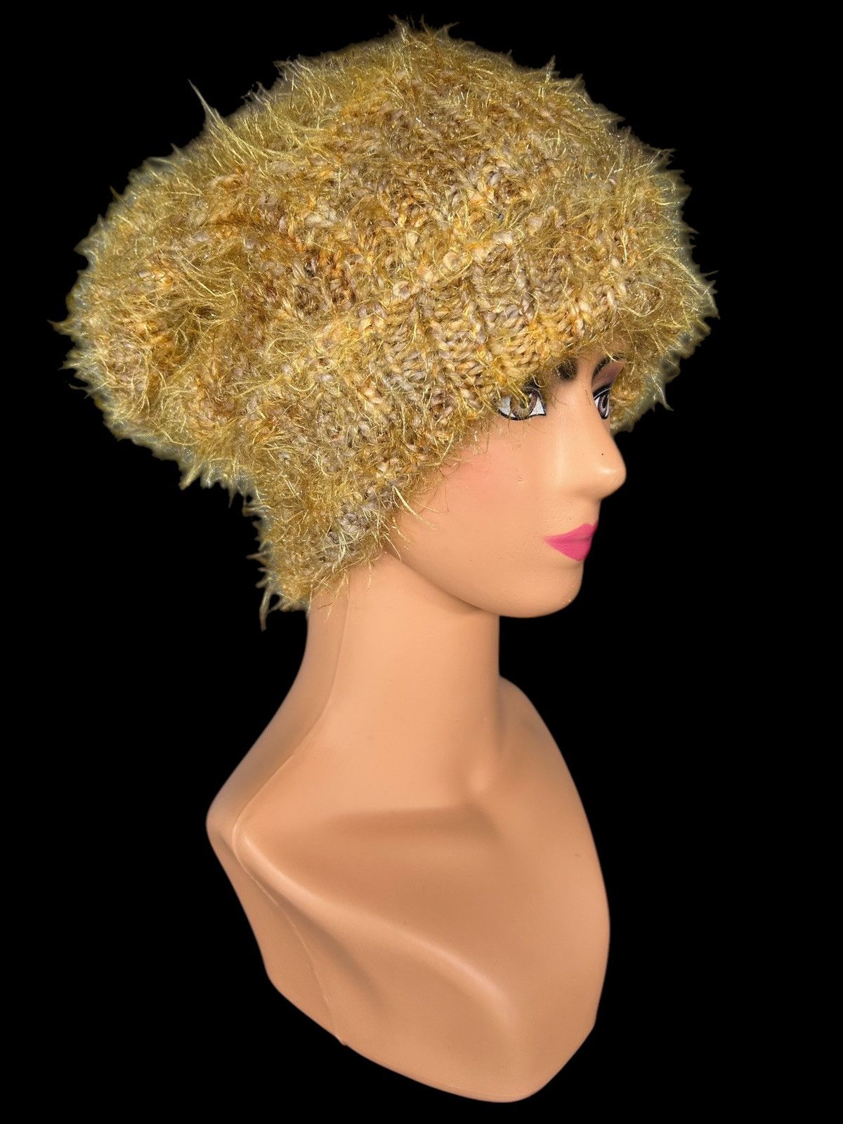 Japanese Brand × Kapital × Vintage Japanese Mohawk Fur Hairy Knitted big Beanie Hats Size ONE SIZE - 1 Thumbnail